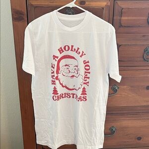 Festive White and Red Christmas T-Shirt NWOT